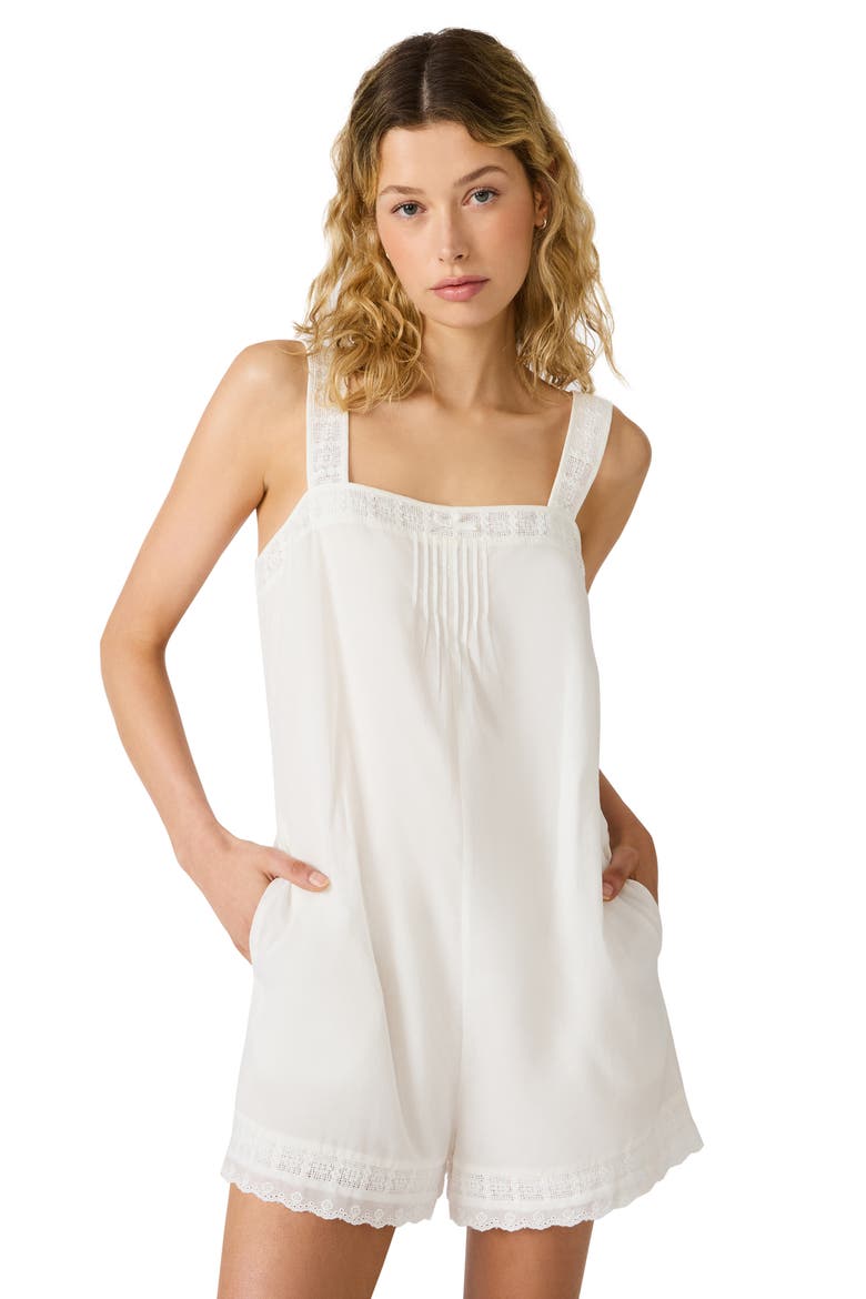 Odelle Sleeveless Tie Waist Romper, Alternate, color, ANTIQUE