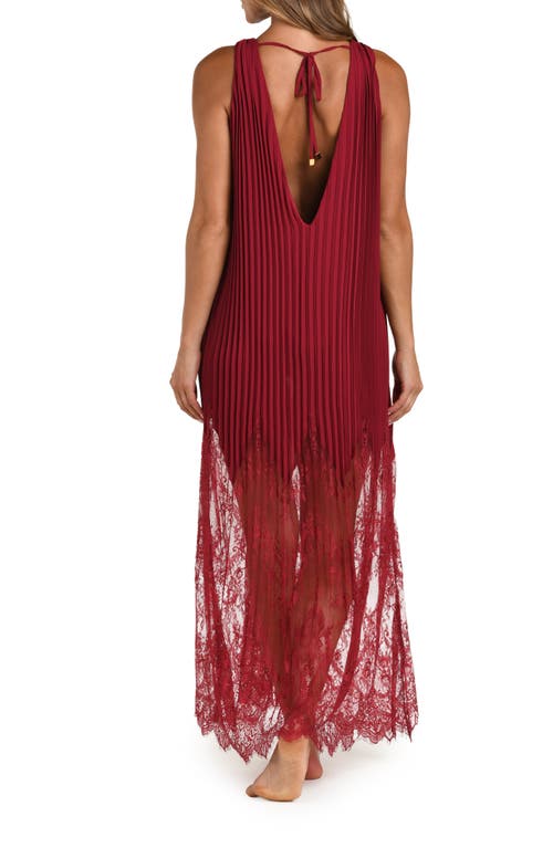 L Agence L'agence Adalynn Lace Trim Cover-up Maxi Dress In Red