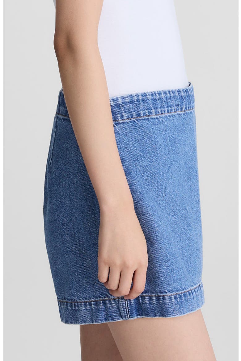 Denim Wrap Mini Skort, Alternate, color, MIDVALE WASH