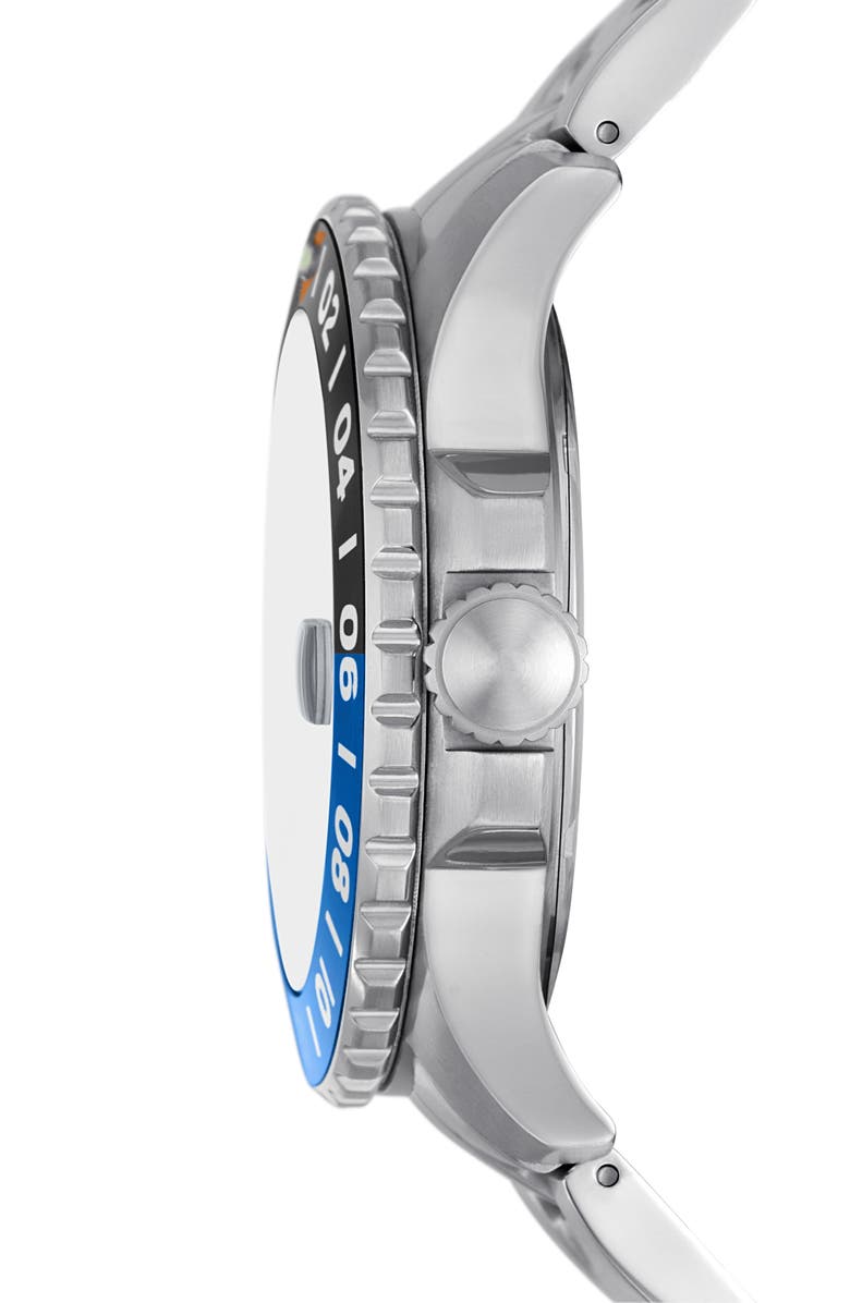 Fossil Blue GMT Bracelet Watch, 46mm, Alternate, color, Silver