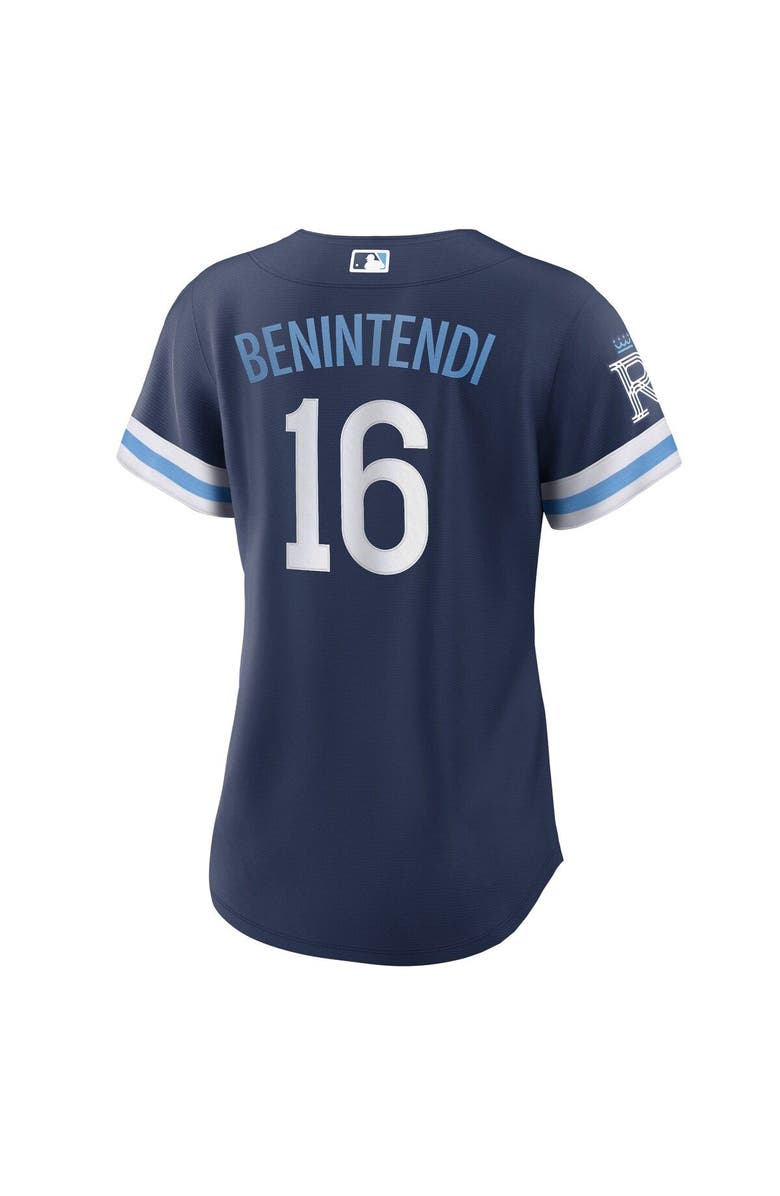 Nike Women's Nike Andrew Benintendi Navy Kansas City Royals City Connect Replica Player Jersey, Alternate, color, 