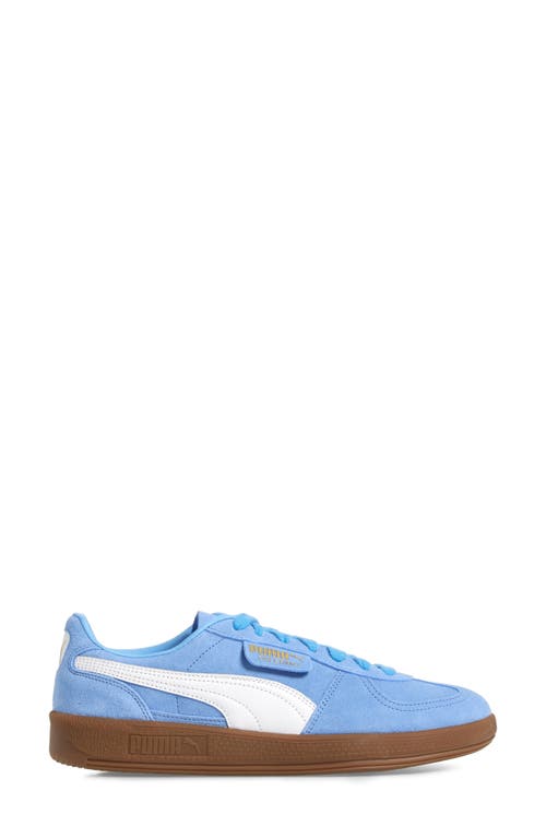 Puma Women's Palermo Leather Casual Sneakers From Finish Line In Team Light Blue- White