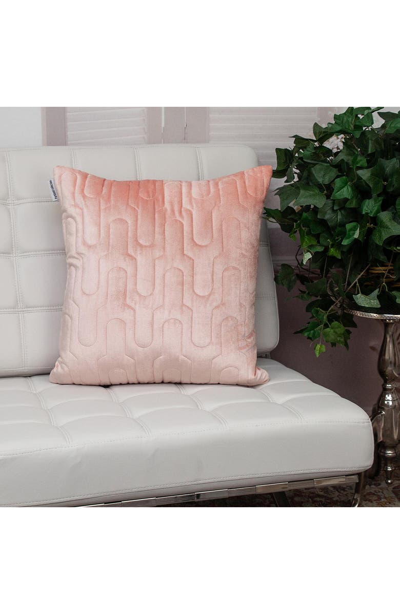 PARKLAND COLLECTION Basil Quilted Velvet Throw Pillow, Alternate, color, Pink