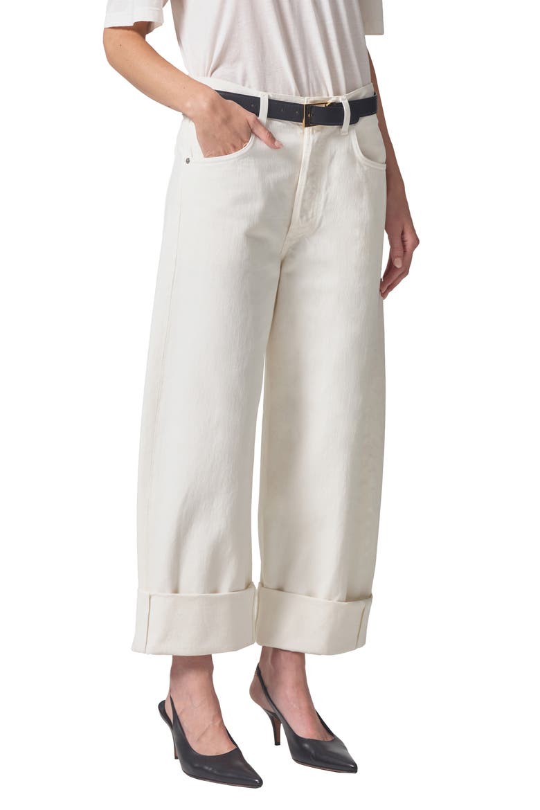 Ayla Baggy Wide Leg Jeans, Alternate, color, PASHMINA OFF W