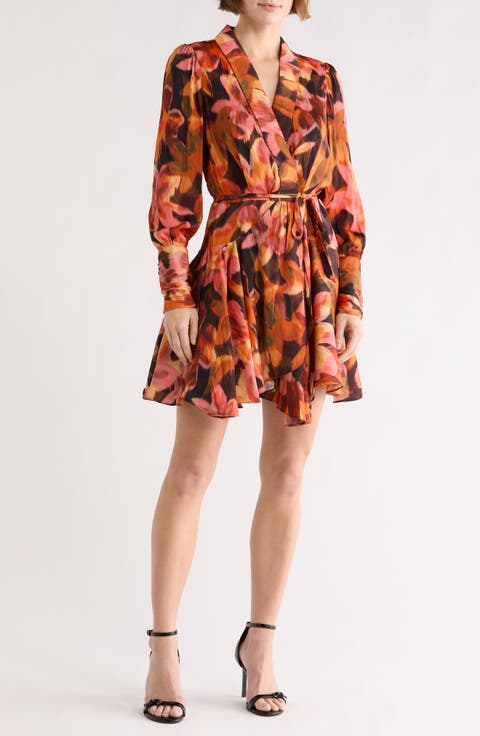 Glenna Long Sleeve Wrap Minidress