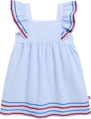 Magnetic Me Kids' Stripe Flutter Sleeve Seersucker Dress