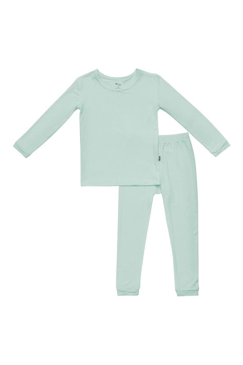 Kids' Solid Fitted Two-Piece Pajamas, Main, color, SAGE