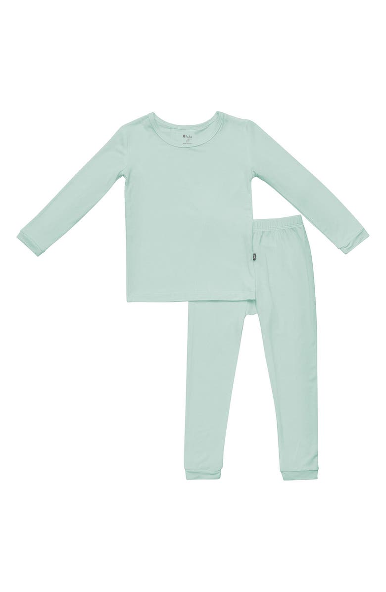 Kyte BABY Kids' Solid Fitted Two-Piece Pajamas, Main, color, Sage