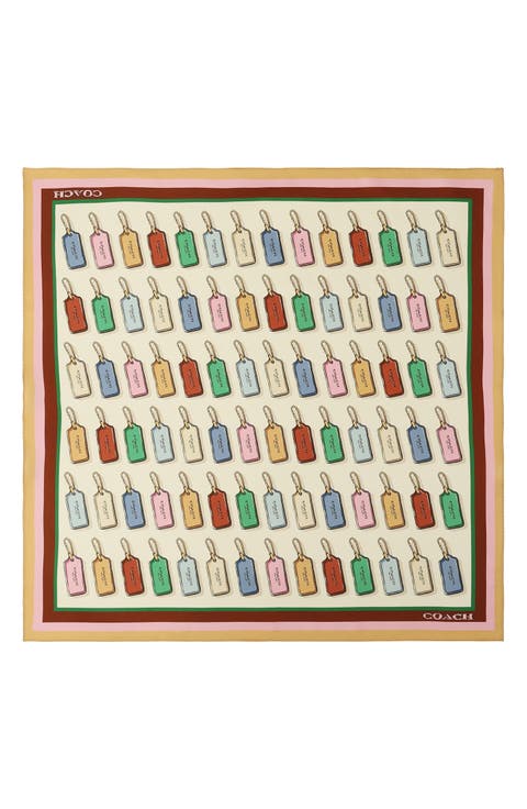 Leather Hang Tag Silk Scarf