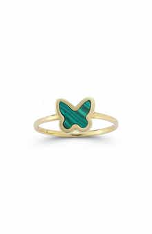 Ember Fine Jewelry 14K Gold Butterfly Malachite Ring