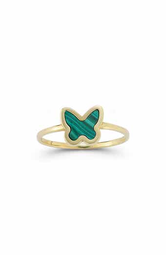Ember Fine Jewelry 14K Gold Butterfly Malachite Ring