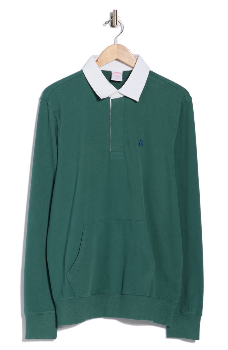 Brooks Brothers Long Sleeve Cotton Polo, Alternate, color, Mallard Green