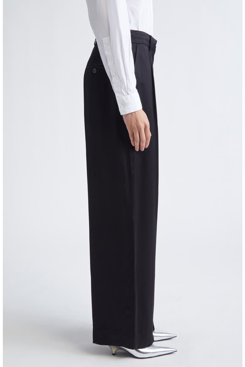 Pleated Fluid Pants, Alternate, color, BLACK