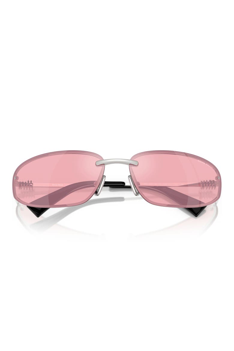 69mm Oversize Oval Sunglasses, Alternate, color, PINK