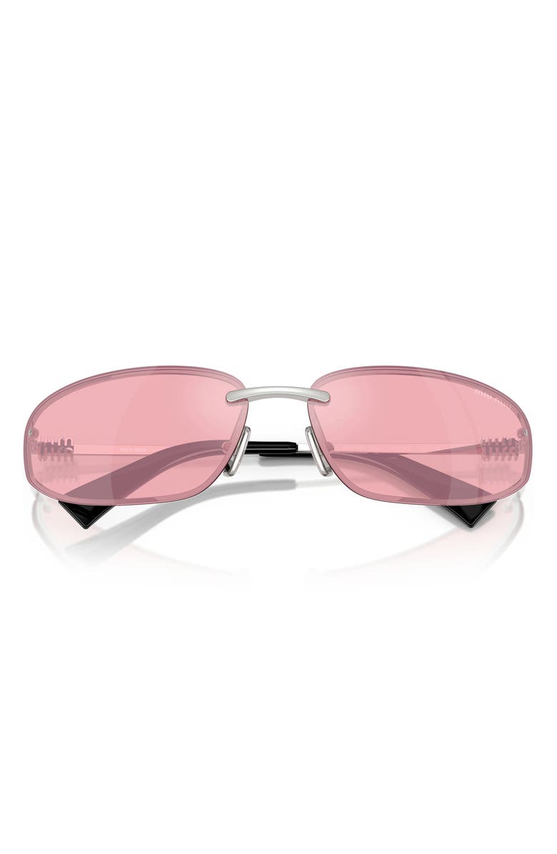 Miu Miu 69mm Oversize Oval Sunglasses, Alternate, color, Pink