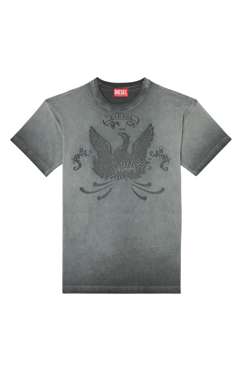 DIESEL<sup>®</sup> T-Norm-T9 Devoré Logo T-Shirt, Alternate, color, Grey