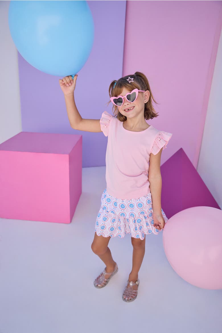 Kids' Floral Tiered Skort, Alternate, color, Jaipur Pop