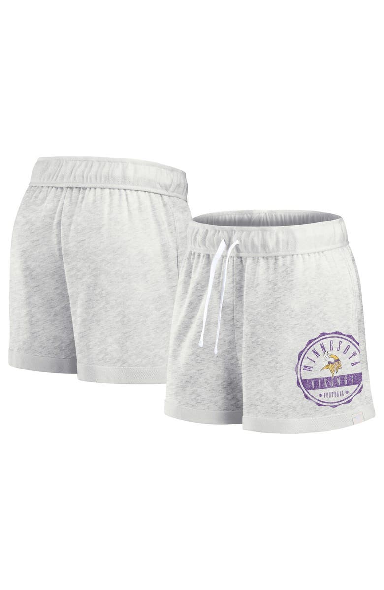 FANATICS Women's Fanatics Branded Oatmeal Minnesota Vikings Vintage Badge Shorts, Main, color, Oatmeal
