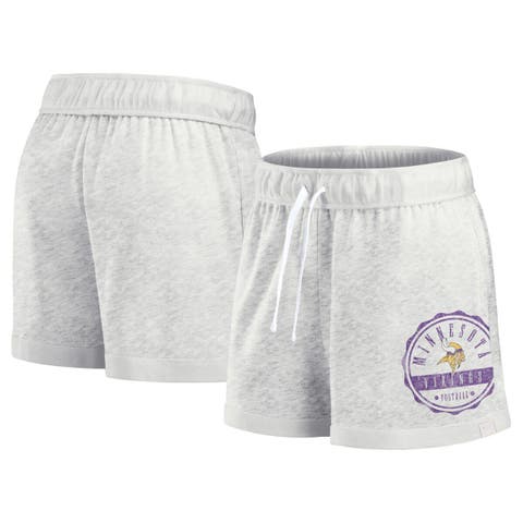 Women's Fanatics Branded Oatmeal Minnesota Vikings Vintage Badge Shorts