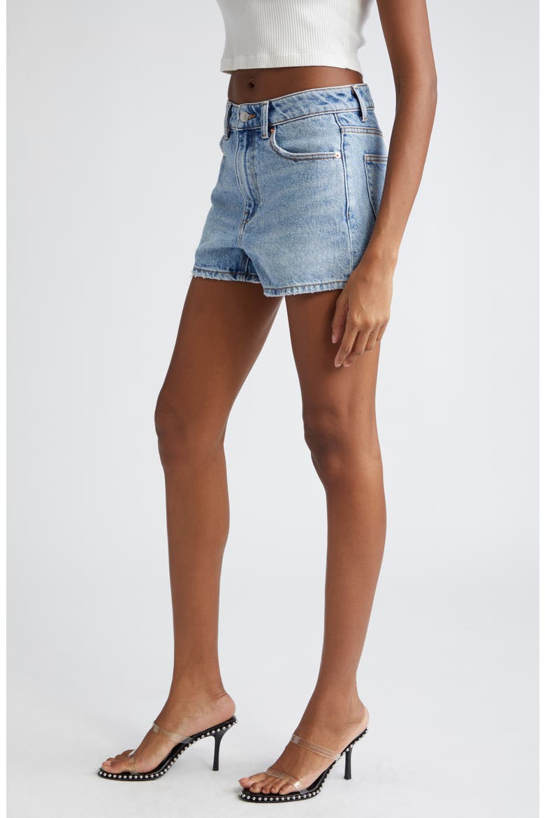 Shorty High Waist Denim Shorts, Alternate, color, VINTAGE FADED INDIGO