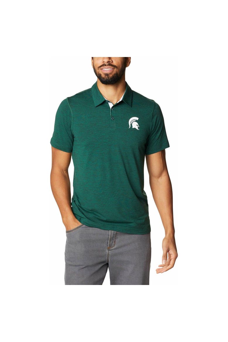 Men's Columbia Green Michigan State Spartans Tech Trail Omni-Shade Polo, Alternate, color, Green