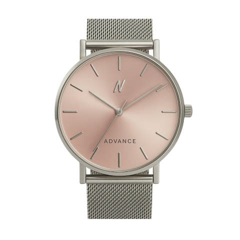 Advance Blush Mesh Strap Watch, 36MM