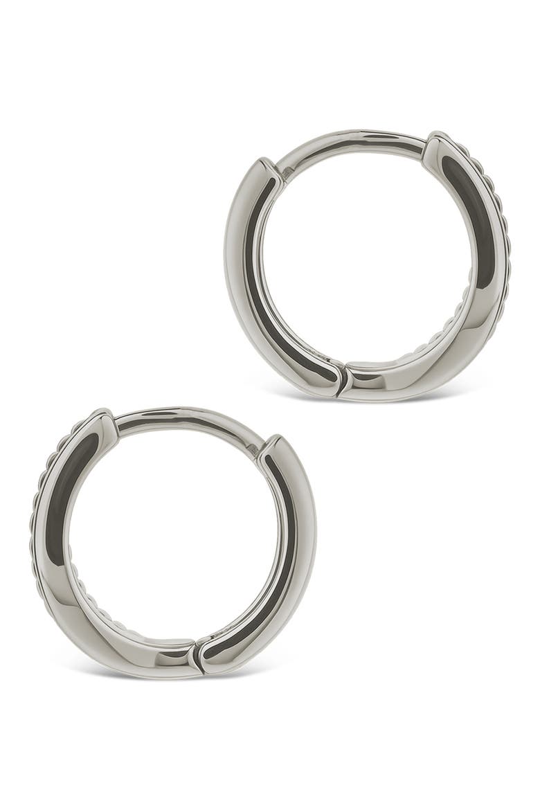 Judit Braided & Polished Micro Huggie Hoop Earrings, Alternate, color, SILVER