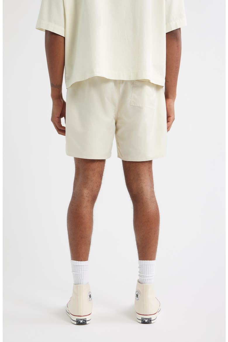 Olympic Embroidered Logo Nylon Shorts, Alternate, color, CREAM