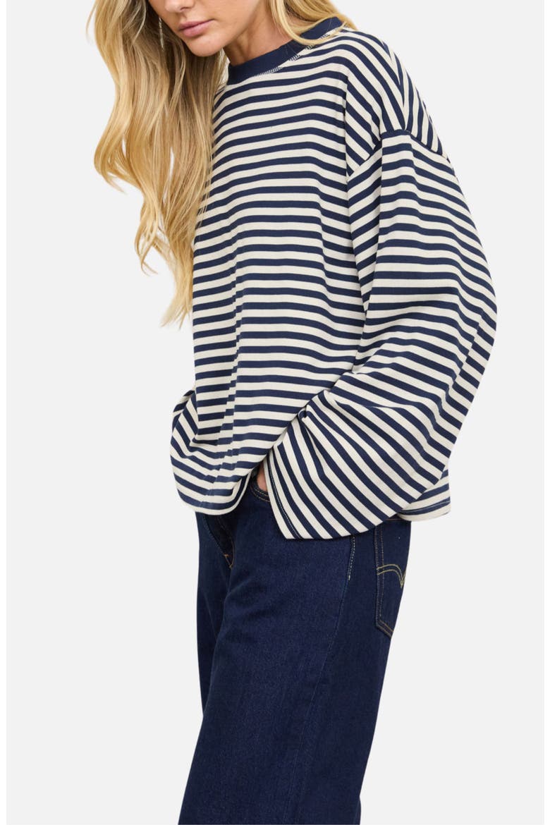 Striped Long Sleeve Knit Top, Alternate, color, NAVY MULTI