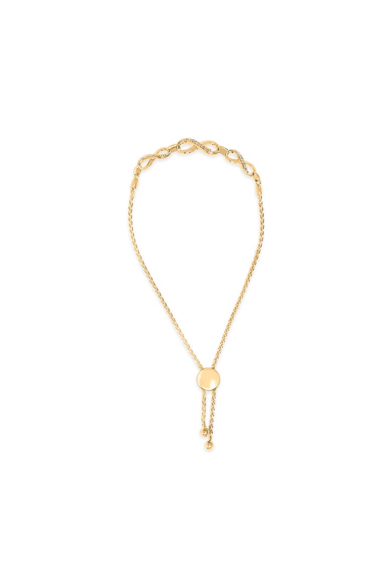 Gold Vermeil Diamond Accent Infinity Sign Lariat Bolo Bracelet, Main, color, Silver