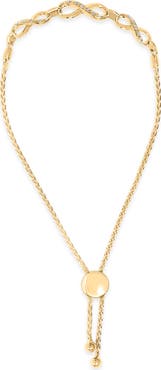 Haus of Brilliance Gold Vermeil Diamond Accent Infinity Sign Lariat Bolo Bracelet