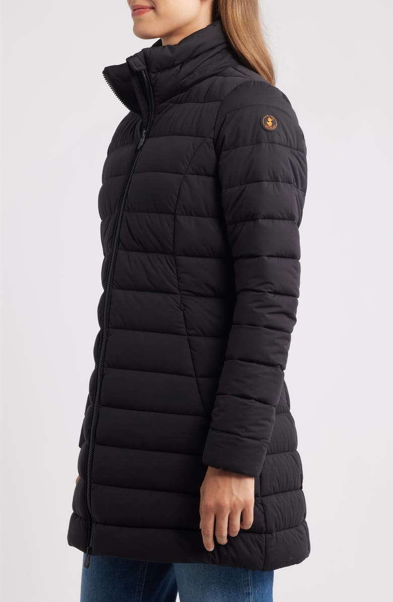 Save The Duck Dorothy Water Resistant Quilted Puffer Coat, Alternate, color, Black