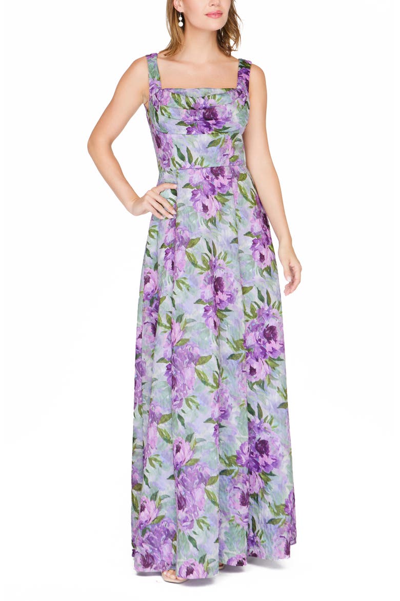 Jordanna Floral A-Line Gown, Alternate, color, LILAC GREEN
