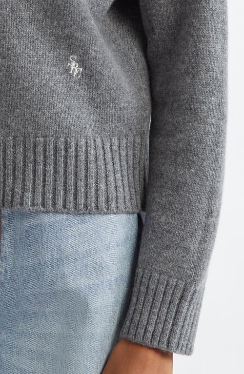 Shop Sporty And Rich Sporty & Rich Src Cashmere & Wool Turtleneck Sweater In Heather Gray
