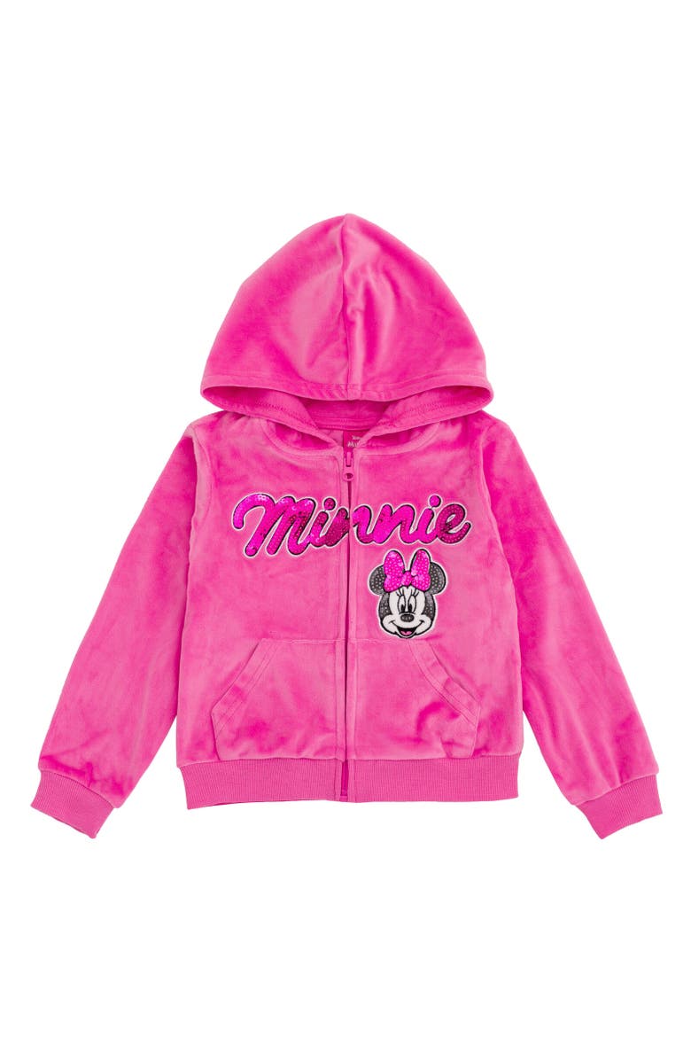 Disney Velour Hoodie & Pants Set, Alternate, color, Minnie Mouse Pink