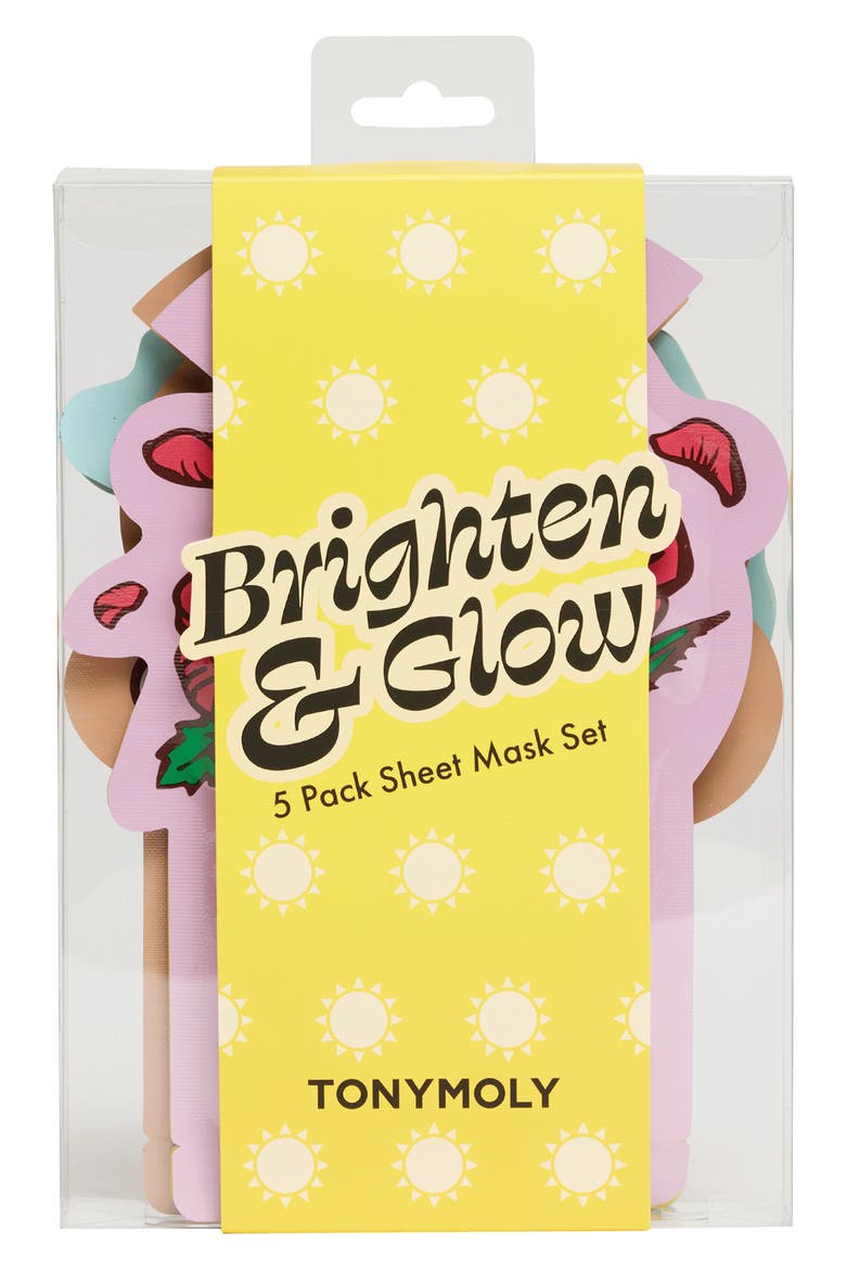 Brightening Glow Set of 5 Sheet Mask Set, Main, color, NO COLOR