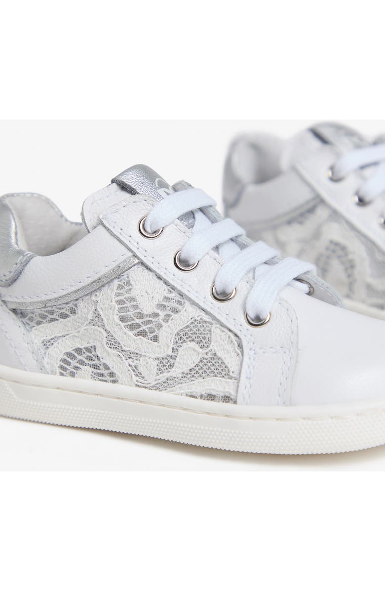 NeroGiardini Kids' Floral Mesh Sneaker, Alternate, color, White