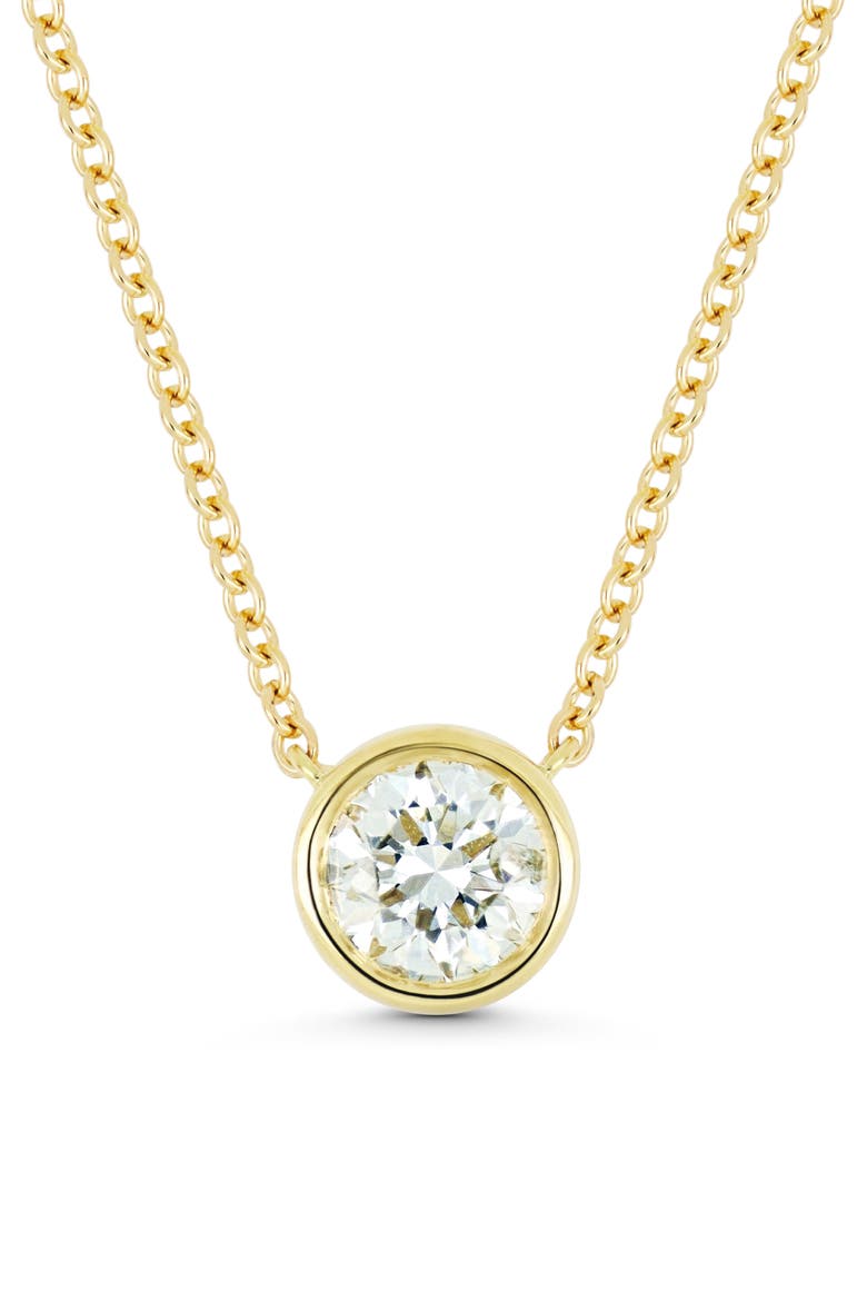 Monaco Diamond Solitaire Pendant Necklace (Online Trunk Show), Alternate, color, 18K YELLOW GOLD/ DIAMOND