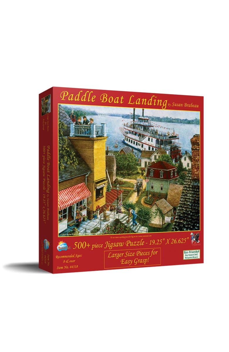 Sunsout Paddle Boat Landing 500 piece Jigsaw Puzzle for Adults Large Pieces, Main, color, Multicolor