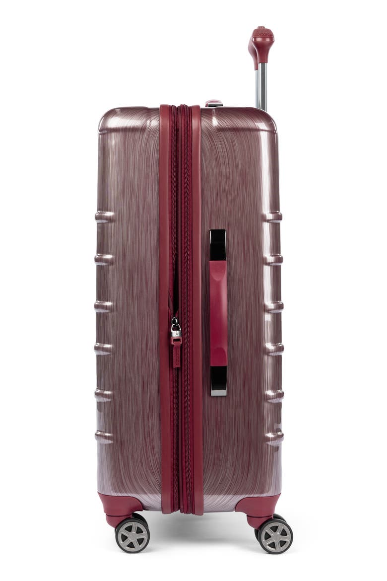 Rollmaster™ Lite 24" Expandable Medium Checked Hardside Spinner Luggage, Alternate, color, BURGUNDY