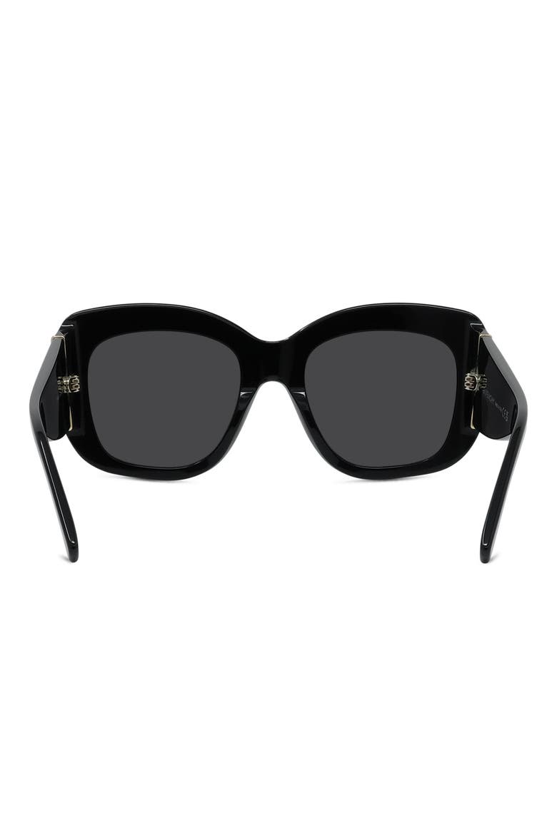 Bold 53mm Gradient Butterfly Sunglasses, Alternate, color, SHINY BLACK / SMOKE