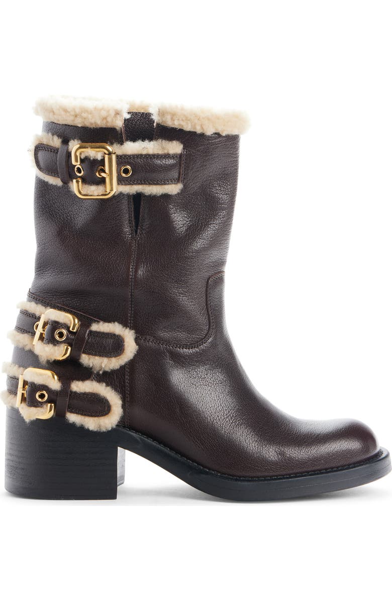 Chloé Genuine Shearling Dakota Boot, Alternate, color, Burnt Wood