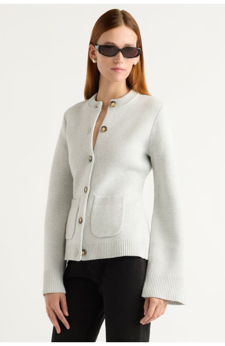Modern Citizen Eames Organic Cotton-Wool Cardigan, Main, color, Heather Grey