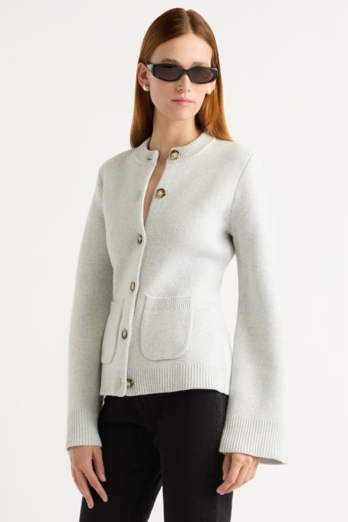 Modern Citizen Eames Cotton Wool Button Cardigan In White