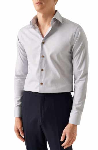Eton Slim Fit Micropattern Stretch Cotton & Lyocell Dress Shirt