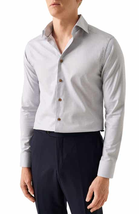 Eton Slim Fit Micropattern Stretch Cotton & Lyocell Dress Shirt