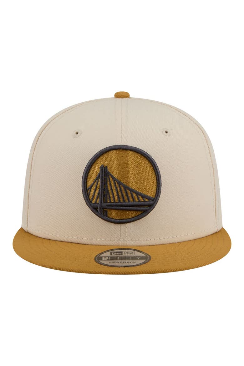 Men's New Era  Cream/Tan Golden State Warriors Two-Tone Color Pack 9FIFTY Snapback Hat, Alternate, color, Cream