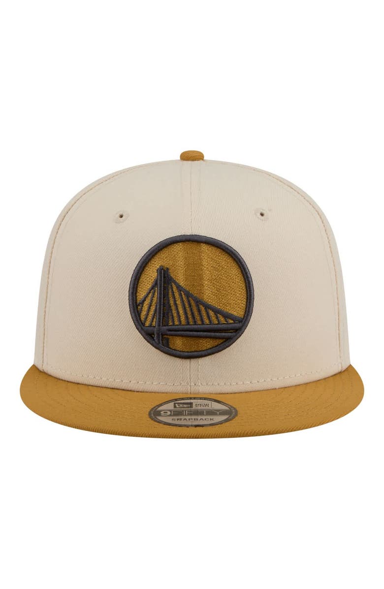 New Era Men's New Era Cream/Tan Golden State Warriors Two-Tone Color Pack 9FIFTY Snapback Hat, Alternate, color, Cream
