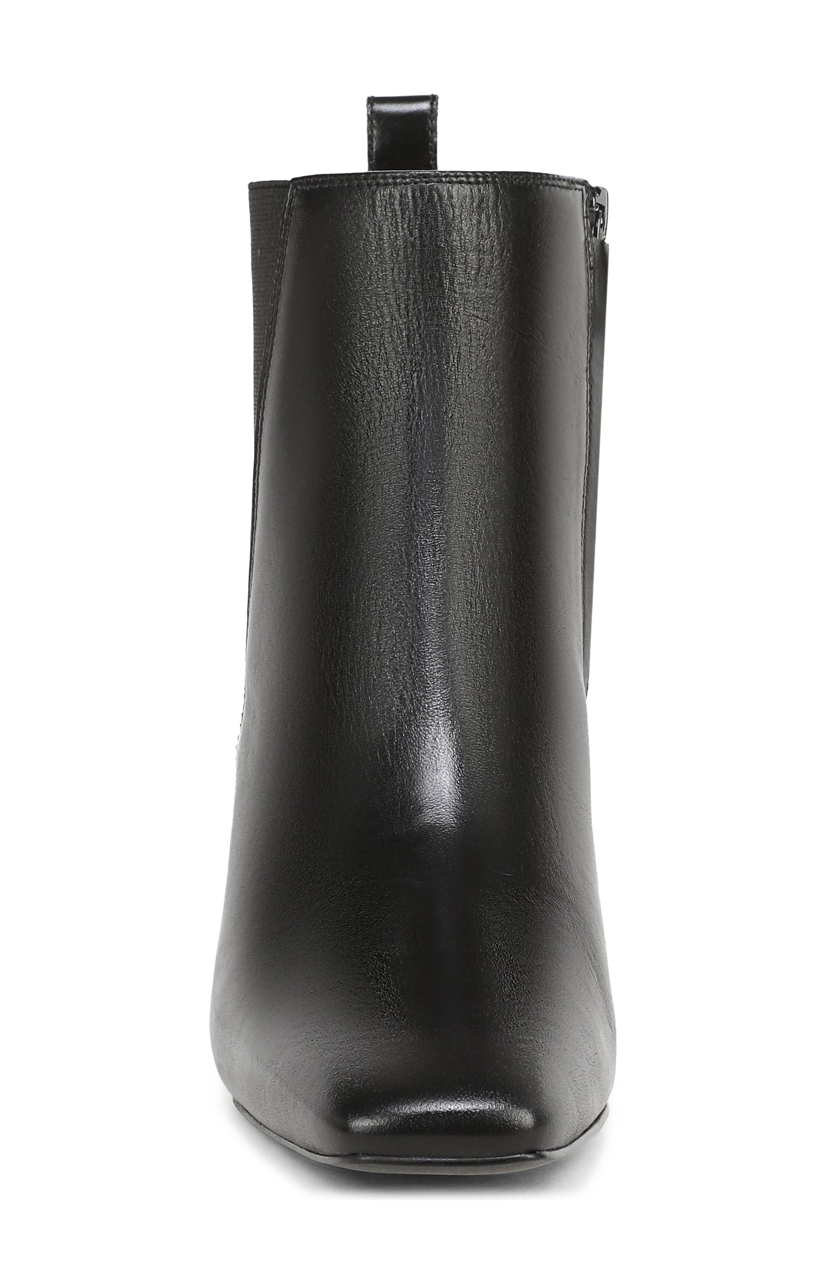 Peony Leather Chelsea Bootie, Alternate, color, BLACK