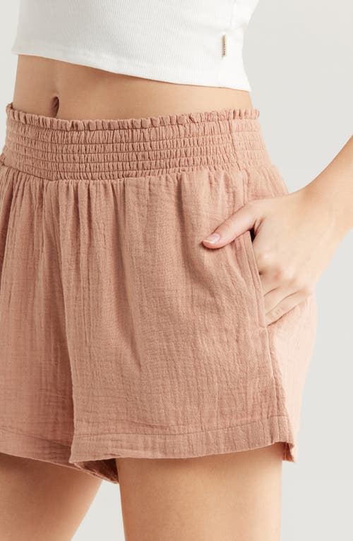 Billabong In The Waves Cotton Gauze Shorts In Brown